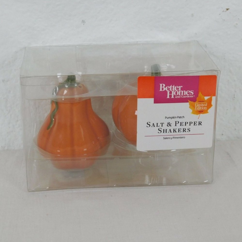 Pumpkin Patch Salt And Pepper Shakers Better Homes & Gardens Ceramic Limited Ed